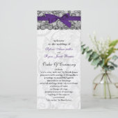 レースフェイクとリボンの黒の結婚式のプログラム プログラム (スタンド正面)