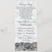 レースフェイクとリボンアクア、ブラックウェディングプログラム プログラム (裏面)