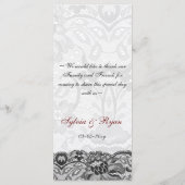 レースフェイクとリボン赤、黒のメ結婚ニュー メニュー (裏面)