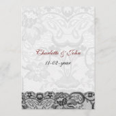 レースフェイクとリボン赤、黒のメ結婚ニュー メニュー (裏面)