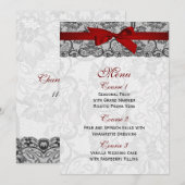 レースフェイクとリボン赤、黒のメ結婚ニュー メニュー (正面/裏面)
