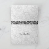 レースフェイクとリボン赤，黒の結婚ありがとう サンキューカード (内部)