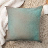 レースフェイクパターンティール（緑がかった色）アンティーク クッション (ブランケット)