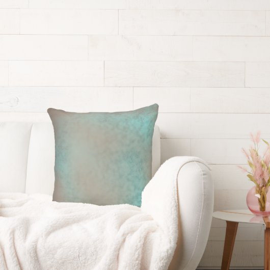 レースフェイクパターンティール（緑がかった色）アンティーク クッション (ソファ)