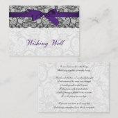 レースフェイクリボン紫色の黒い願い井戸カード エンクロージャーカード (正面/裏面)