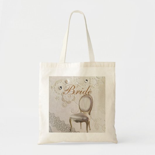 レースフォーマルエレガントパリスヴィンテージ花嫁 トートバッグ (正面)