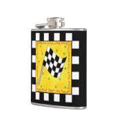 レースフラグ市松模様に名の調整パーソナライズされた フラスク (左)