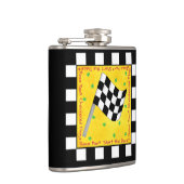 レースフラグ市松模様に名の調整パーソナライズされた フラスク (右)