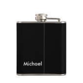 レースフラグ市松模様に名の調整パーソナライズされた フラスク (裏面)