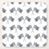 レースフラッグベビーシャワーナプキン スクエアペーパーコースター (正面)