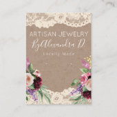 レースフラワークラフト手作りジュエリーイヤリングディスプレイ 名刺 (正面)