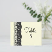 レースフランスのテーブル番号はがき(アイボリー) ポストカード (スタンド正面)