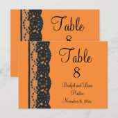 レースフランスのテーブル番号はがき（オレンジ） ポストカード (正面/裏面)