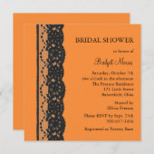 レースフランスのブライダルシャワー2（オレンジ） 招待状 (正面/裏面)