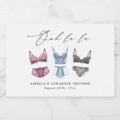 レースフランスのランジェリーブライダルシャワー スパークリングワインラベル (シングルラベル)