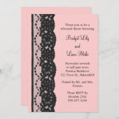 レースフランスのリハーサルディナー(ピンク) 招待状 (正面/裏面)