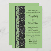 レースフランスのリハーサルディナー(緑) 招待状 (正面/裏面)