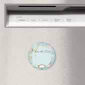 レースフランスの中のバラ日付マグネットを保存 マグネット (インサイチュ (食洗機))