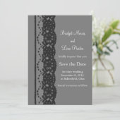 レースフランスの日付の保存（グレー） セーブザデート (スタンド正面)