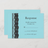 レースフランスのRSVP (ターコイズ) 出欠カード (正面/裏面)