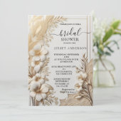 レースフローラゴールドフォイルエンボスブライダルシャワー 招待状 (スタンド正面)