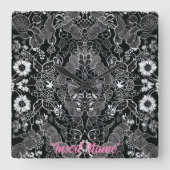 レースフローラ調和 スクエア壁時計 (正面)