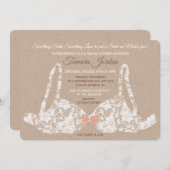 レースブラの下着シャワー クラフト招待状 招待状 (正面/裏面)