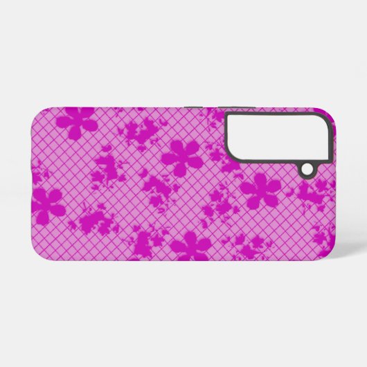 レースホットピンクフローラサムスンギャラクシーS6、タフ SAMSUNG GALAXYケース (裏面横)