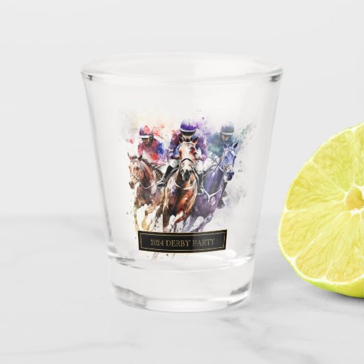 レースホースエレガントダービーパーティー馬術ショットグラ ショットグラス (正面)