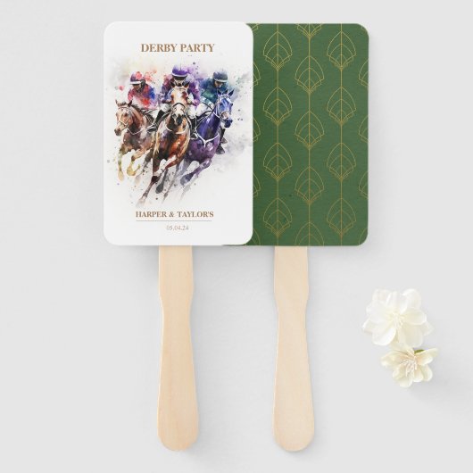 レースホースエレガントダービーパーティー馬術 ハンドファン (正面&裏面)