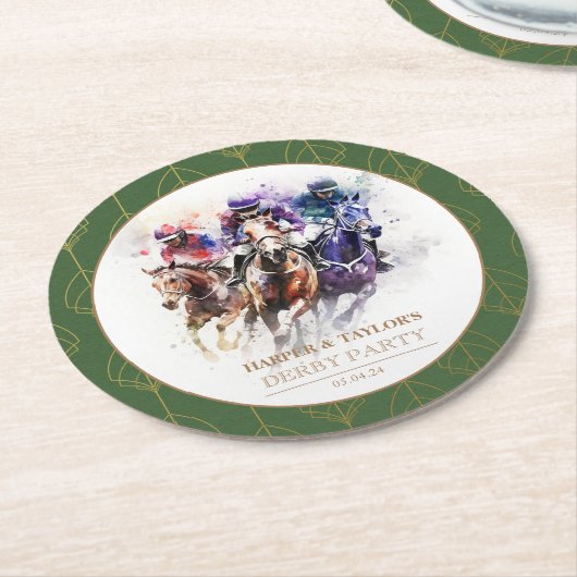 レースホースエレガントダービーパーティー馬術 ラウンドペーパーコースター (アングル)