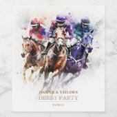 レースホースエレガントダービーパーティー馬術 ワインラベル (シングルラベル)