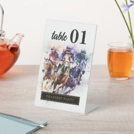 レースホースエレガントダービーパーティー馬術 台座サイン