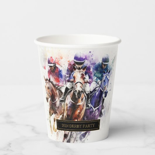 レースホースエレガントダービーパーティー馬術 紙コップ (裏面)