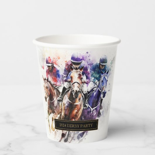 レースホースエレガントダービーパーティー馬術 紙コップ (正面)