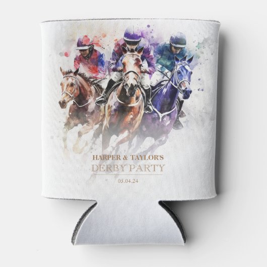 レースホースエレガントダービーパーティー馬術 缶クーラー (正面)