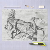 レースホースジョッキーヴィンテージデコパージュ 薄葉紙 (クラフト)