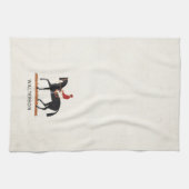レースホースダービージョッキーヴィンテージスタイル キッチンタオル (横)