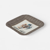 レースホースダービーパーティーブラウンスクエア ペーパープレート (傾斜あり)