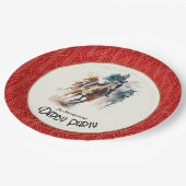 レースホースダービーパーティーレッド ペーパープレート (アングル)