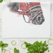 レースホースポートレートシルクス キッチンタオル (折り畳み)