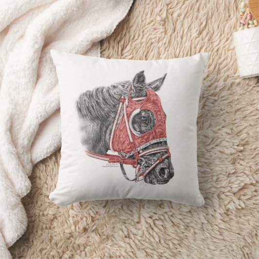 レースホースポートレートシルクス クッション (ブランケット)