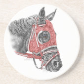 レースホースポートレートシルクス コースター (正面)