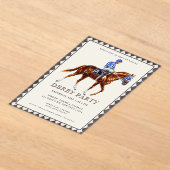 レースホースモダンダービーパーティーエクエストリアンインビタティ アクリル招待状 (レイダウン)