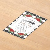 レースホースモダンダービーパーティー馬乗り アクリル招待状 (レイダウン)