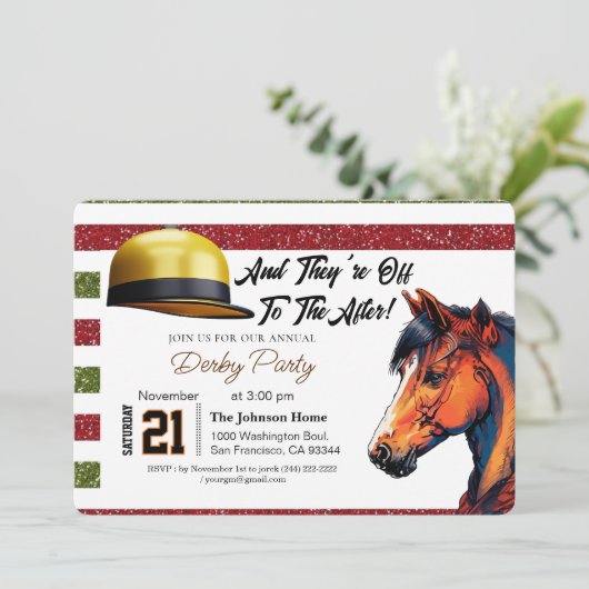 レースホースモダンダービーパーティー馬術 招待状 (スタンド正面)