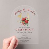 レースホースモダンダービー&ドリンクパーティー馬術 アクリル招待状 (インサイチュ (ポータブル))