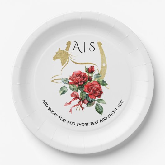 レースホースモダンダービー&ドリンクパーティー馬術 ペーパープレート (正面)