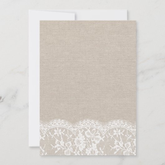 レースボウ&バーラップヴィンテージブライダルシャワー招待状 招待状 (裏面)