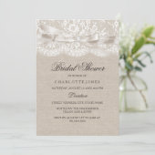 レースボウ&バーラップヴィンテージブライダルシャワー 招待状 (スタンド正面)